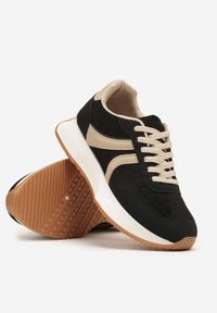 Born2be - Czarne Sneakersy Ozdobione Paskami Florgisse. Okazja: na co dzień, na spacer. Zapięcie: pasek. Kolor: czarny. Materiał: jeans. Wzór: aplikacja. Sport: turystyka piesza