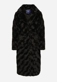 Born2be - Czarny Płaszcz z Pikowanym Futerkiem i Wsuwanymi Kieszeniami Vertika. Okazja: na co dzień. Kolor: czarny. Materiał: futro. Długość rękawa: długi rękaw. Długość: długie. Styl: wizytowy, casual #5