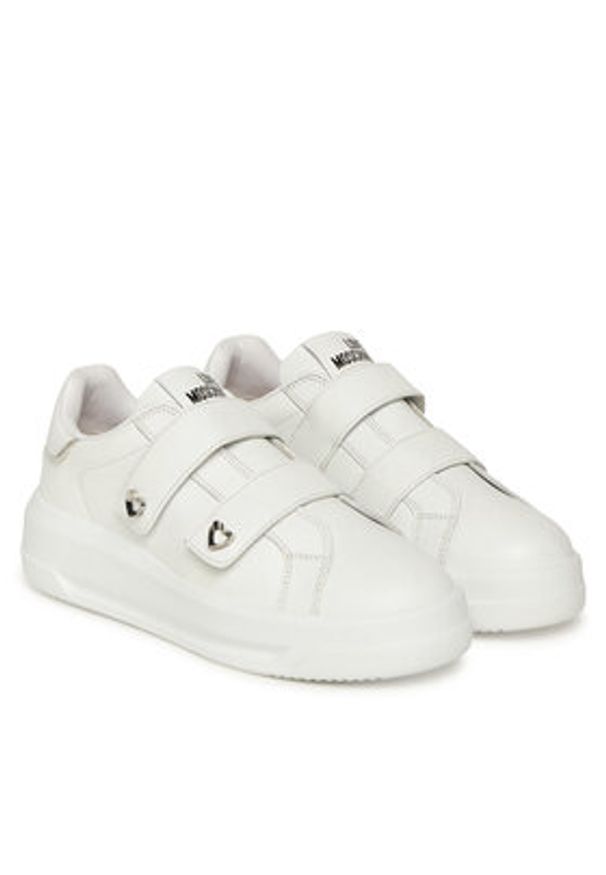 Love Moschino - LOVE MOSCHINO Sneakersy JA15325G0NIA610B Biały. Kolor: biały. Materiał: skóra
