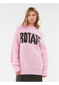 Sweter ROTATE. Kolor: różowy. Materiał: wełna #1
