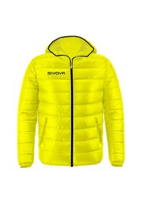 Givova Olanda kurtka sportowa XL. Typ kołnierza: kaptur. Kolor: żółty. Materiał: puch. Sezon: jesień, wiosna. Styl: sportowy