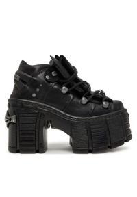NEW ROCK Botki M-TM106-C2 Czarny. Kolor: czarny. Materiał: skóra. Styl: rockowy