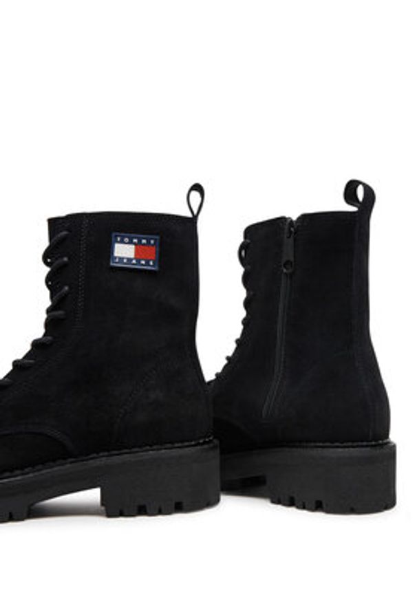 Tommy Jeans Trzewiki Urban EN0EN02630 Czarny. Kolor: czarny. Materiał: zamsz, skóra