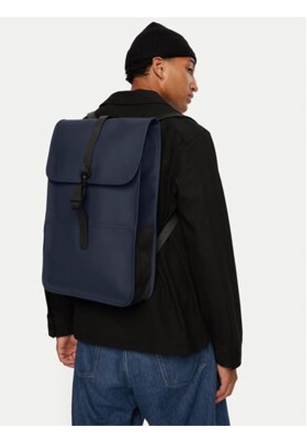 Rains Plecak Backpack W3 13000 Granatowy. Kolor: niebieski. Materiał: materiał