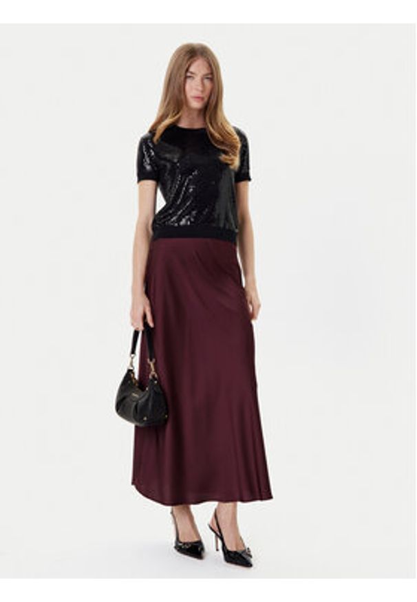 Guess Spódnica midi W5YD55 WF1T2 Bordowy Regular Fit. Kolor: czerwony. Materiał: syntetyk