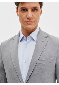 Pako Lorente - PAKO LORENTE - Jasnoszara marynarka z dzianiny. Kolor: szary. Materiał: dzianina. Sezon: wiosna #8