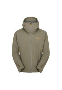 Kurtka przeciwdeszczowa męska Rab Downpour Light Jacket z kapturem. Typ kołnierza: kaptur. Kolor: zielony