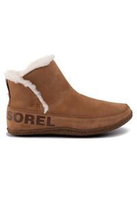 sorel - Sorel Botki Nakiska Bootie NL3389 Brązowy. Kolor: brązowy. Materiał: skóra, zamsz