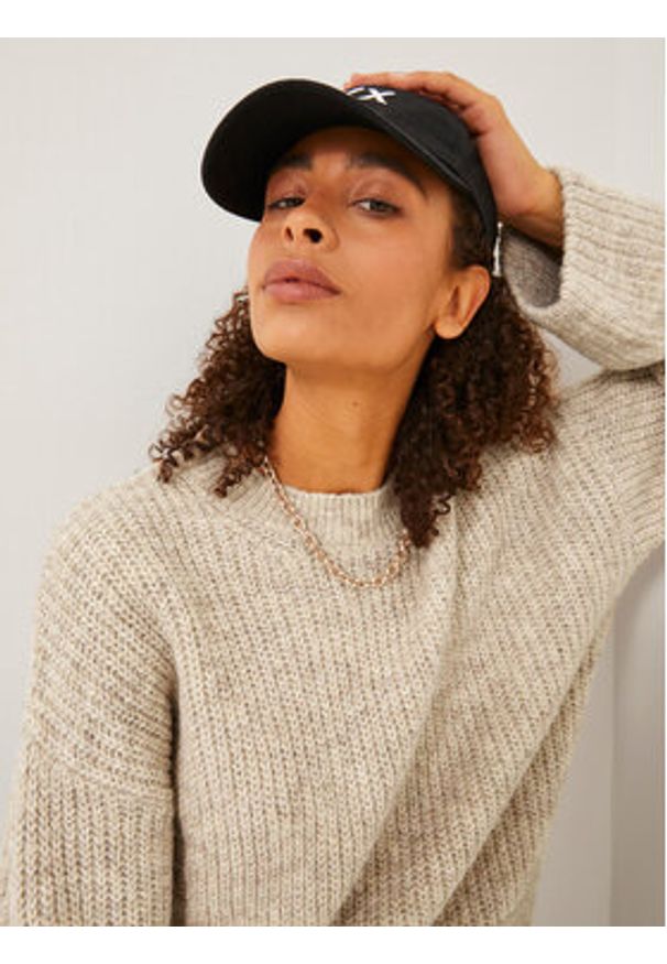 JJXX Sweter 12245453 Beżowy Relaxed Fit. Kolor: beżowy. Materiał: syntetyk