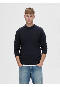 Selected Homme Sweter 16090155 Granatowy Regular Fit. Kolor: niebieski. Materiał: wełna #1