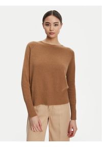 Marella Sweter Spider 2523366354 Brązowy Oversize. Kolor: brązowy. Materiał: syntetyk