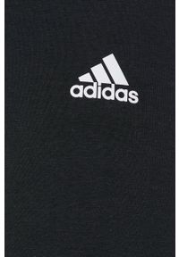 Adidas - adidas legginsy HG5880 damskie kolor czarny z aplikacją. Kolor: czarny. Materiał: bawełna, materiał, dzianina. Wzór: aplikacja #3