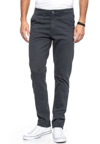 Wrangler - WRANGLER SPODNIE MĘSKIE CHINO NAVY W16LRN114. Materiał: materiał #9