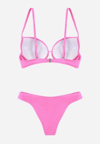 Born2be - Fuksjowe Bikini Marszczony Biustonosz i Klasyczne Majtki Figi Mhyrera. Kolekcja: plus size. Kolor: różowy #2