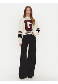 Guess Jeans Sweter W4BR11 Z3HN2 Biały Regular Fit. Kolor: biały. Materiał: syntetyk #4