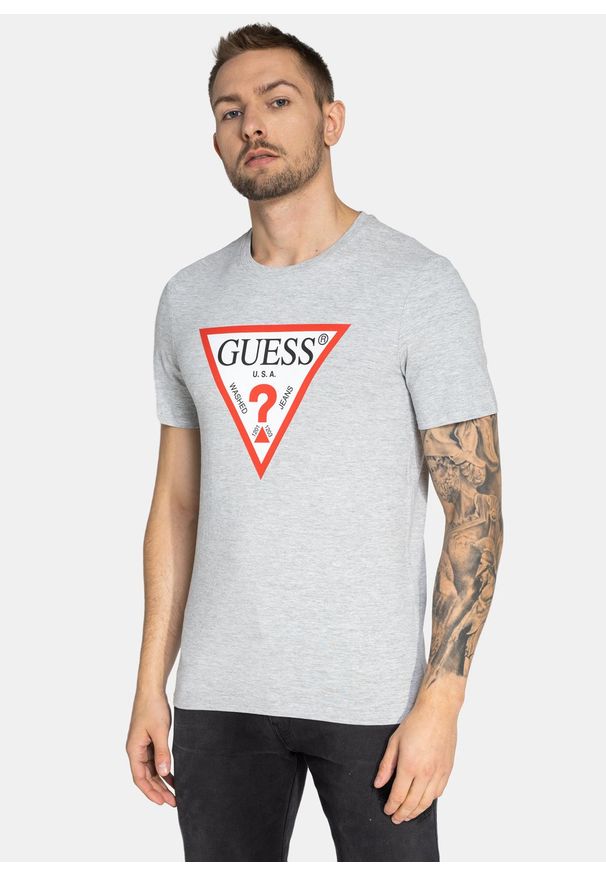 Koszulka męska Guess Cn Ss Original Logo Tee (M1RI71I3Z11-LHY). Kolor: szary. Sezon: lato, zima