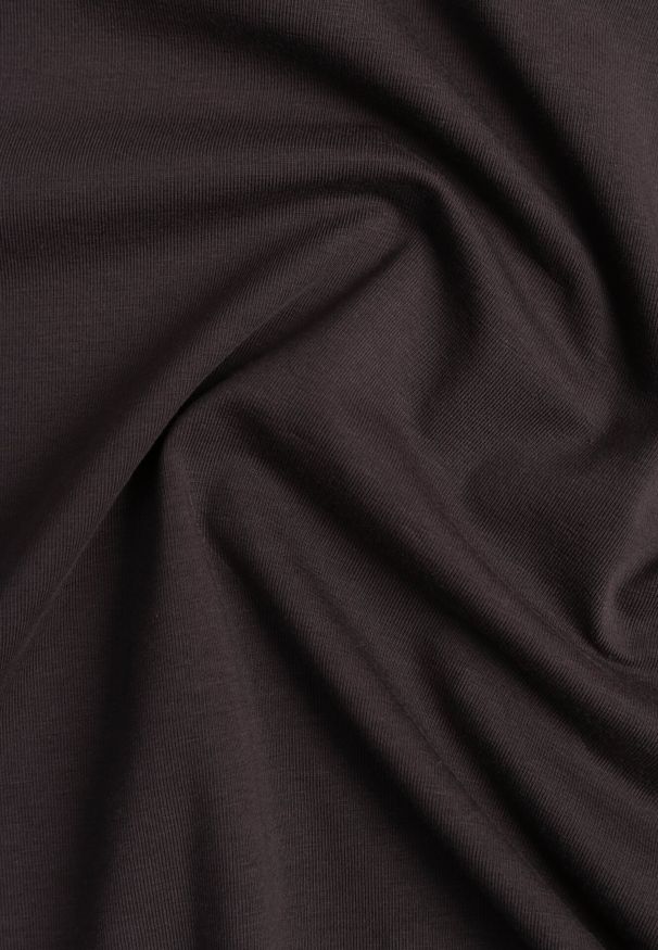 Born2be - Ciemnoszara Koszulka T-shirt z Bawełny z Dekoltem w Serek Rionisse. Okazja: do domu, do pracy. Typ kołnierza: dekolt w serek. Kolor: szary. Materiał: bawełna. Styl: klasyczny, elegancki