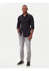 Armani Exchange Koszula XM001867 AF10192 UC001 Czarny Slim Fit. Kolor: czarny. Materiał: bawełna #5