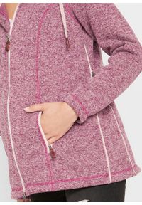 Bluza rozpinana z polaru, ciążowa z wstawką na nosidełko bonprix jeżynowo-matowy jasnoróżowy melanż. Kolekcja: moda ciążowa. Kolor: fioletowy. Materiał: polar. Wzór: melanż #4