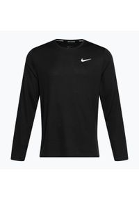 Longsleeve do biegania męski Nike Miler Dri-Fit UV. Kolor: czarny. Długość rękawa: długi rękaw. Technologia: Dri-Fit (Nike)