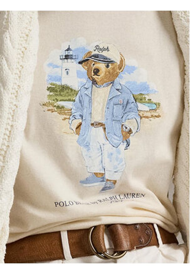 Polo Ralph Lauren T-Shirt 710969630001 Beżowy Custom Slim Fit. Typ kołnierza: polo. Kolor: beżowy. Materiał: bawełna