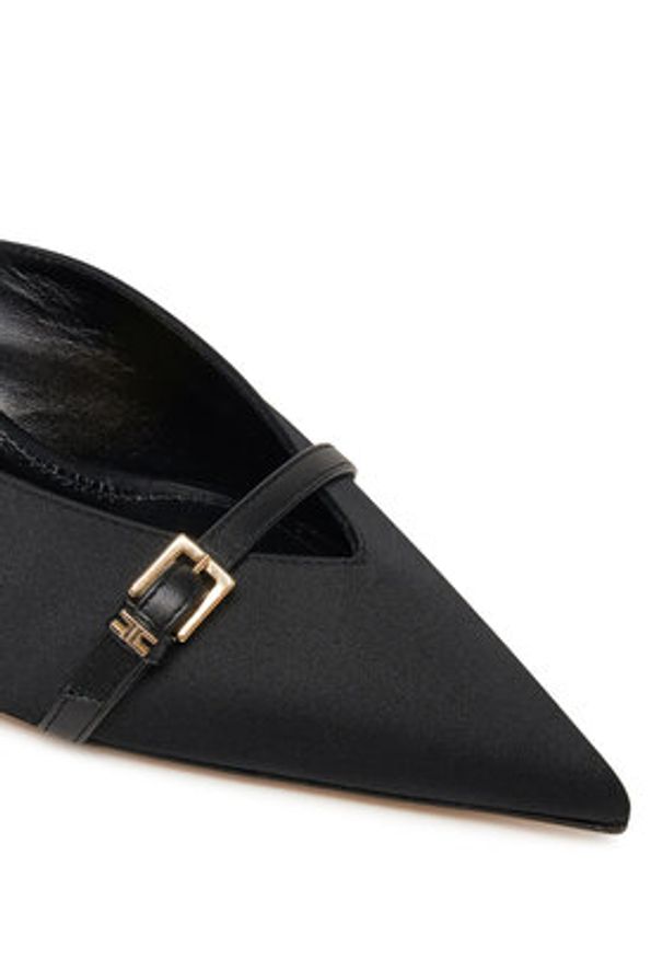 Elisabetta Franchi Klapki SA-33L-52E2 Czarny. Kolor: czarny. Materiał: zamsz, skóra