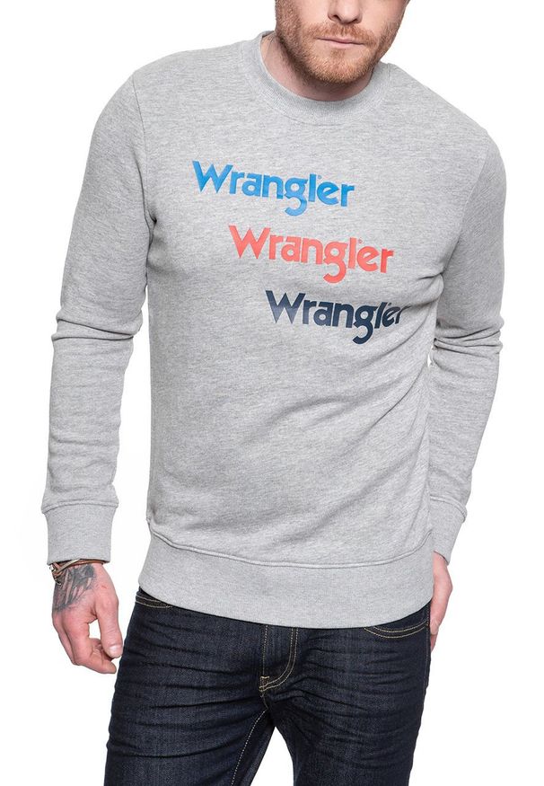 Wrangler - WRANGLER SEASONAL LOGO SWEAT MID GREY MEL W6A5HAX37 112130662
