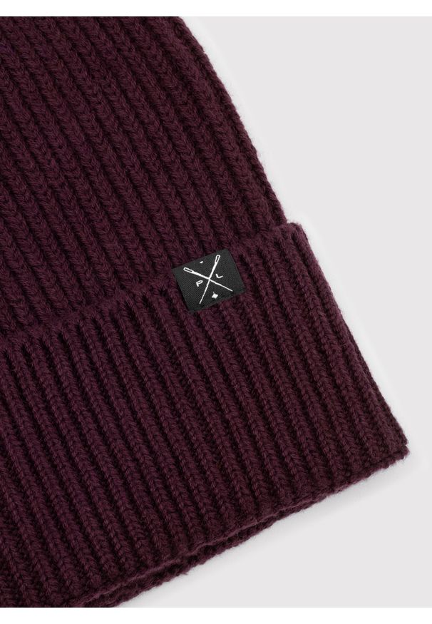 Pako Lorente - PAKO LORENTE – Bawełniana czapka w kolorze bordowym. Kolor: czerwony. Materiał: bawełna. Wzór: ze splotem. Sezon: zima, jesień