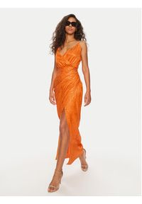 Fracomina Sukienka letnia FQ24SD3009W705F8 Pomarańczowy Slim Fit. Kolor: pomarańczowy. Materiał: syntetyk, wiskoza. Sezon: lato #5