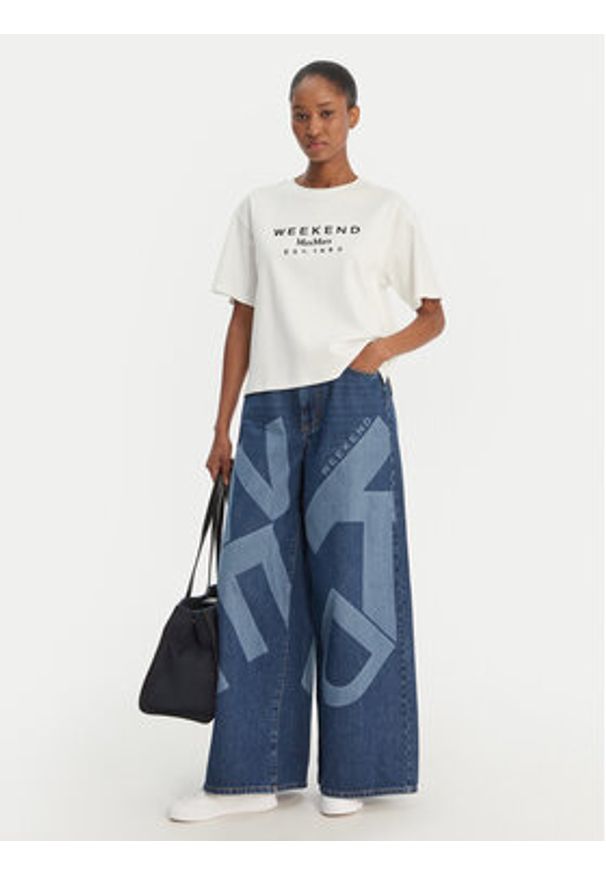 Weekend Max Mara Jeansy Vortice 2615181011 Granatowy Wide Leg. Kolor: niebieski