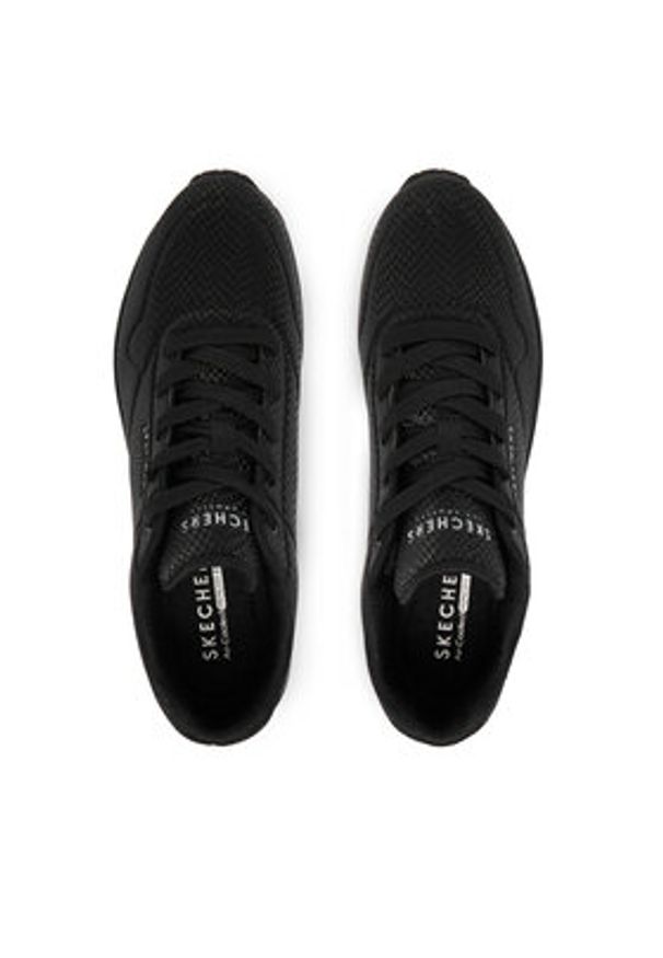 skechers - Skechers Sneakersy Uno 177861/BBK Czarny. Kolor: czarny. Materiał: skóra