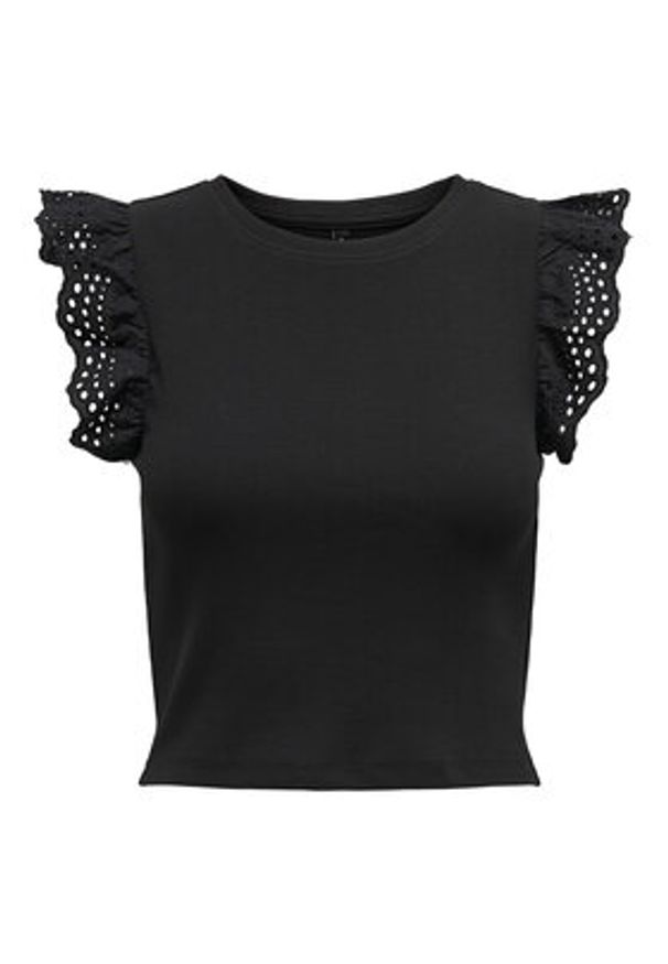 only - ONLY Top Mathilda 15308890 Czarny Regular Fit. Kolor: czarny. Materiał: bawełna