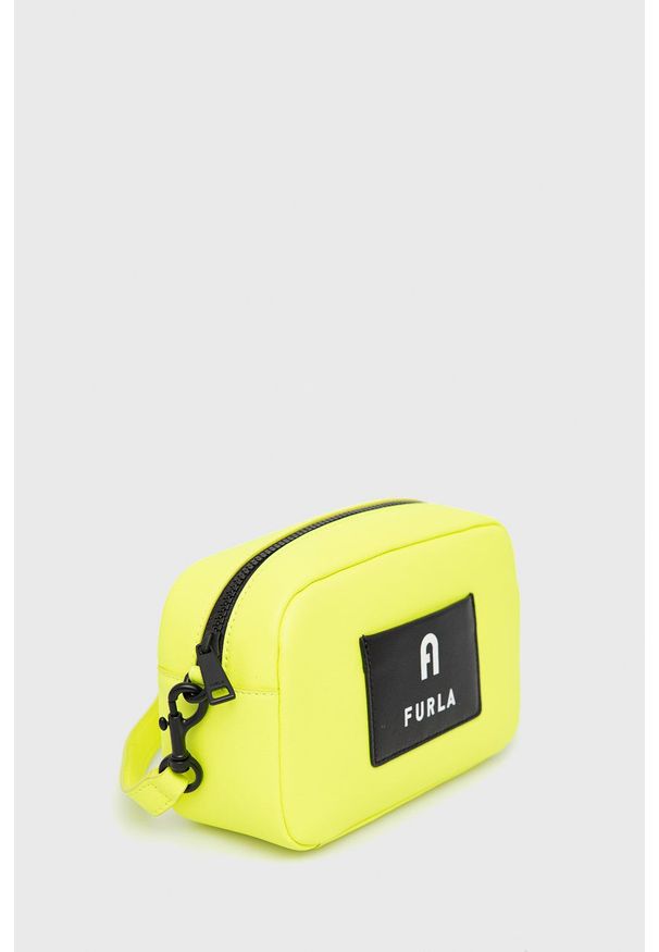 Furla Torebka skórzana Iris kolor zielony. Kolor: zielony. Materiał: skórzane. Rodzaj torebki: na ramię