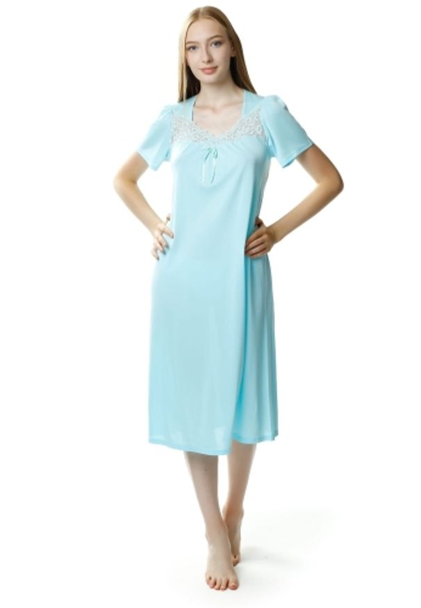 MEWA Lingerie - Kobieca koszula nocna Berenika. Materiał: wiskoza, koronka, materiał, jedwab, dzianina, poliamid. Długość: krótkie. Wzór: koronka