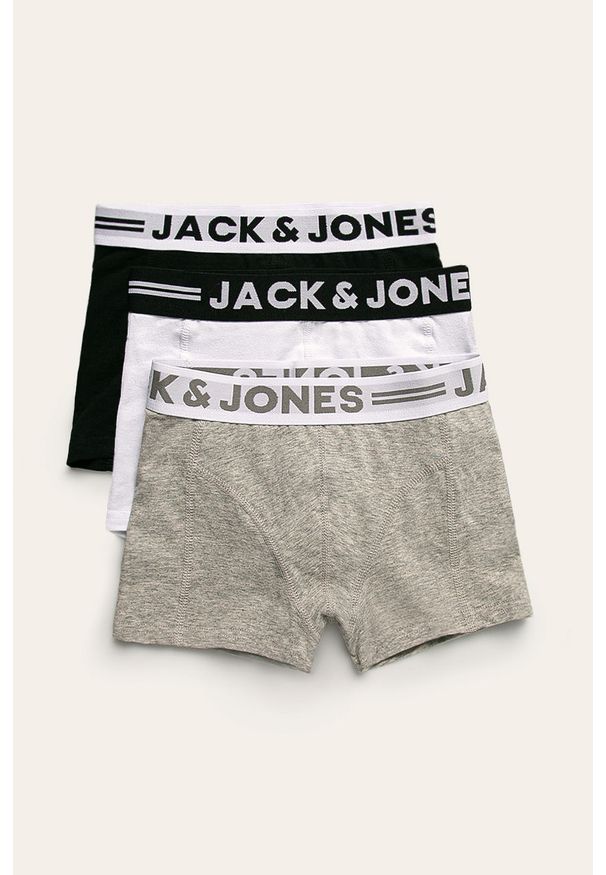 Jack & Jones - Bokserki dziecięce (3-pack). Kolor: szary. Materiał: bawełna, dzianina, elastan. Wzór: gładki