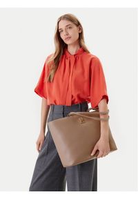 TOMMY HILFIGER - Tommy Hilfiger Torebka Th Modern Tote AW0AW17528 Beżowy. Kolor: beżowy. Materiał: skórzane #1
