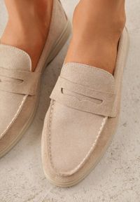 Renee - Beżowe Mokasyny Casual VICES z Imitacji Zamszu z Wkładką ze Skóry Naturalnej Sheiris. Okazja: na co dzień. Kolor: beżowy. Materiał: zamsz, skóra. Styl: casual #7