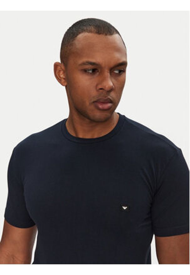 Emporio Armani Underwear T-Shirt EM000379 AF10785 UB102 Granatowy Slim Fit. Kolor: niebieski. Materiał: bawełna