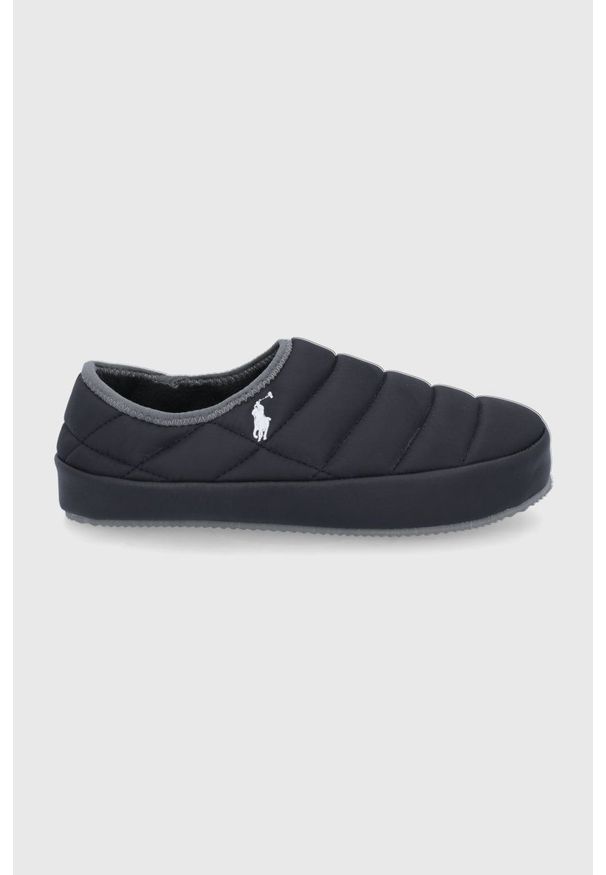 Polo Ralph Lauren Kapcie kolor czarny. Kolor: czarny. Materiał: materiał, guma. Wzór: gładki