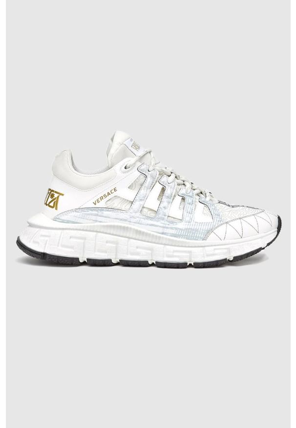 VERSACE Białe sneakersy damskie Trigreca, Rozmiar 38. Kolor: biały. Materiał: materiał