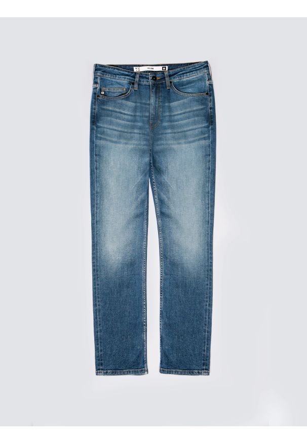 Big-Star - Jeansy męskie dopasowane niebieskie Terry High Waist 329. Okazja: na co dzień. Stan: podwyższony. Kolor: niebieski. Styl: casual, klasyczny