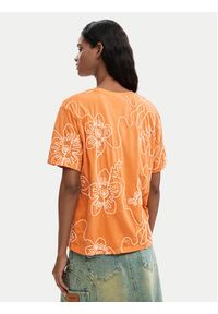Desigual T-Shirt Genova 26SWTK48 Pomarańczowy Regular Fit. Kolor: pomarańczowy. Materiał: bawełna #4