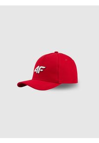 4f - 4F Czapka z daszkiem snapback dziecięca - czerwona MT. Kolor: czerwony. Materiał: bawełna, materiał. Styl: sportowy, casual, klasyczny, młodzieżowy #1