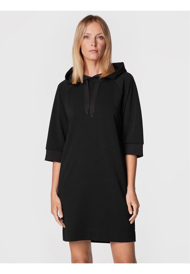 Sisley Sukienka dzianinowa 4IPRLV01T Czarny Regular Fit. Kolor: czarny. Materiał: dzianina, syntetyk, bawełna
