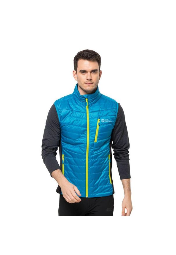 Bezrękawnik turystyczny męski Jack Wolfskin Routeburn Pro Ins. Kolor: niebieski. Długość rękawa: bez rękawów. Sport: turystyka piesza