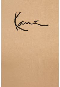 Karl Kani bluza męska kolor beżowy z kapturem z aplikacją. Typ kołnierza: kaptur. Kolor: beżowy. Wzór: aplikacja