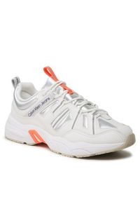 Calvin Klein Jeans Sneakersy Retro Tennis Laceup YM0YM00699 Biały. Kolor: biały. Materiał: skóra