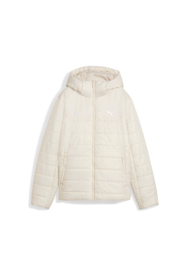 Damska kurtka z kapturem Puma ESS. Typ kołnierza: kaptur. Kolor: biały. Materiał: puch. Sport: turystyka piesza