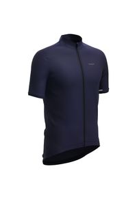 TRIBAN - Koszulka rowerowa szosowa Triban RC500. Kolor: niebieski. Materiał: poliester, materiał. Sport: wspinaczka