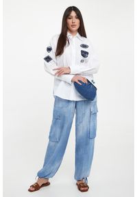 Ermanno Firenze - Koszula damska z naszywkami ERMANNO FIRENZE. Wzór: aplikacja #3